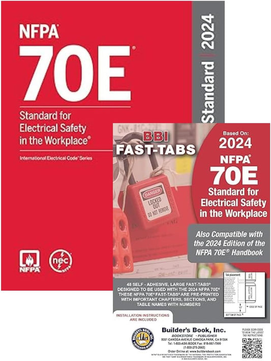 NFPA 70E Standard for Electrical Safety in The Workplace 2024 Edition with BBI Fast Tabs 2024